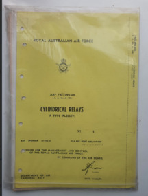 Manual (Item) - Royal Australian Air Force AAP 7453.095-3M (-3, -4, -4A, -6, -100) Cylindrical Relays P Type (Plessey), AAP 7453.095-3M Cylindrical Relays P Type (Plessey)