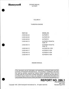 Manual (Item) - (SP) Allied Signal Honeywell Turbofan Engine Manual ALF 502R Vol 3