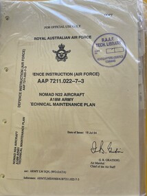 Manual (Item) - (SP) AAP 7211.022-7-3 Nomad N22 A18M Army Technical Maintenance Plan