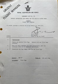 Document (Item) - (SP) AAP 7214.006-6-15 Amendment to Canberra flight test schedule