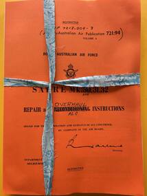 Document (Item) - (SP) AAP 7213.004-3 RAAF Pub 721:94 Sabre Mk 31 32 Repair and Overhaul Instructions Vol 6 Part 1