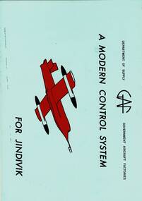 Manual (item) - GAF A modern control system for Jindivik - Includes costings turana autopilot gyro telemetry (4 copies), GAF A modern control system for Jindivik - derived from Turana for target and RPV application (Oct 1972)