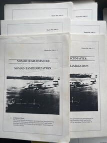 Manual (Item) - Includes detailed layout of cockpit control system instruments, avionics maintenance and electrical familarization manuals (NB: Box does include sections 3401.2-10, 3401.12 and entire sections 3402-3404). Duplicates as per attached photos, GAF Nomad Searchmaster II - Pilot Familiarization, Avionics Maintenence and Electrical Systems (master references 3401, 3405 & 3406) - with partial dulpicates