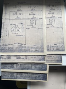 Drawing (Item) - approx 20 drawings some duplicated (see photos) including 250lb GP bomb carriers, Oil & Fuel System, Cockpit Instruments (rear), Low Pressure Tyre and Dual Drum Towing Gear (Telephone Wire), RAAF Tech Dept - blueprint drawings - Westland Wapiti various c.1933 to 1937