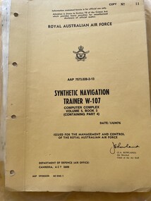 Document - (SP) AAP 7573.028-2-13 Synthetic Navigation Trainer W-107 Computer Complex Volume 5, Book 3 (Containing Part 4), RAAF