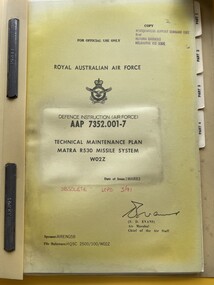 Manual (Item) - (SP) AAP 7352.001-7 Technical Maintenance Plan Matra R530 Missile System W02Z