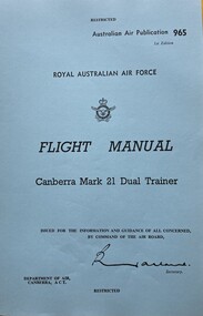 Manual (Item) - (SP) AAP 965 Canberra Mark 21 Dual Trainer Amendments (SP)