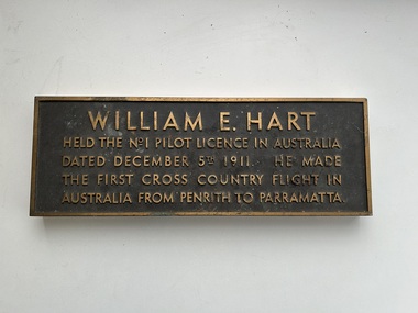 Plaque (Item) - Brass Plaque William E.Hart