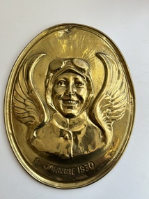 Plaque (Item) - Amy Johnson Brass Wall plaque 1930