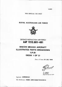 Manual (item) - (SP) AAP 7212.001-4B2 Macchi MB326H Illustrated Parts Breakdown (Book 2 of 2) - 2 copies