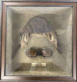 Memorabilia (Item) - Charles Gregory RAAF Squadron 464 WWII Framed Helmet And Goggles