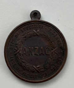 Medal (Item) - Medal ANZAC, Victorian Department Of Education 1916