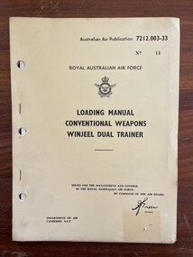 Document (Item) - (SP) AAP 7212.003-33 RAAF Winjeel loading manual convential weapons dual trainer, 3 copies