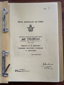 Document - (SP) AAP 7213.001-6-6 Mirage III O Aircraft Planned Servicing Schedule C Servicing