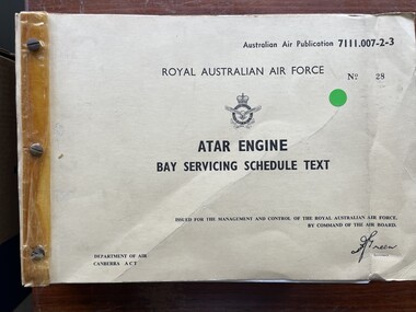 Manual (Item) - (SP) AAP 7111.007-2-3 CAC Atar turbo jet engine bay servicing schedule text