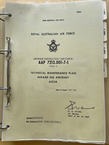 Manual (Item) - (SP) AAP 7213.001-7-1 Mirage IIIO Technical Maintenance Plan