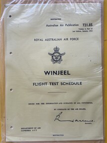 Manual (Item) - (SP) AAP RAAF Pub 721:85 Winjeel Flight Test Schedule