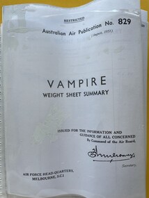 Manual (Item) - (SP) AAP 829 Weight Sheet Summary for Vampire