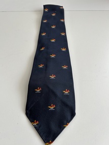 Clothing (item) - Tie Black Unidentifiable With Bird Like Motif