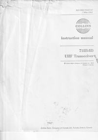 Document (Item) - (SP) Collins Instruction Manual 718B-8D UHF Transceiver