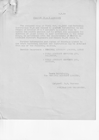 Document (Item) - (SP) Percival IV and V Aircraft modifications advice