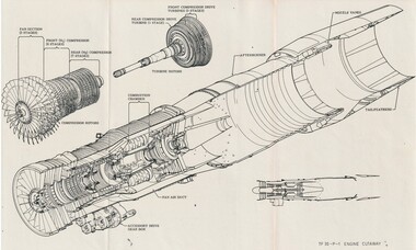 Document (Item) - (SP) Pratt and Whitney TF30-P-1 Engine Cutaway F-111
