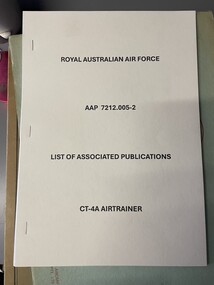 Manual (item) - (SP) AAP 7212.005-2 Extract of original manual showing a list of CT4A Airtrainer manuals