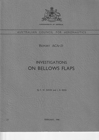 Document (item) - CAC History Australia Council of Aeronautics ACA investigations on Bellows flaps