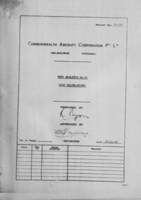 Document (item) - CAC History CA25 wing analysis load calculations