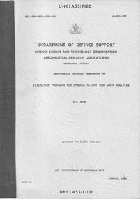 Document (item) - CAC History DSTO Establish programs for dynamic flight test data analysis