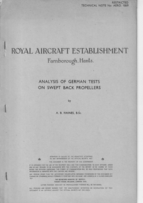 Document (item) - CAC History RAE Analysis German Tests swept back propellers