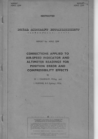 Document (item) - CAC History RAE Corrections for air speed and position errors and compressibility