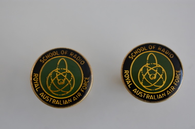 Accessory (item) - Cuff Links Royal Australian Air Force School of Radio, Owned By P. Miller A322259