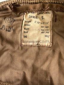 Clothing (item) - RAF 1941 Pattern Sidcot Suit Liner Size 5