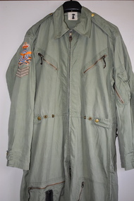 Uniform (item) - RAAF Flying Suit Green, with RAAF patch and sergeant chevron
