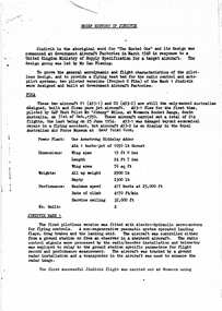 Document (item) - GAF Collection -Includes Government aircraft factory production lines and history of the Jindivik's developement across Marks 1 to 4b, GAF Collection - "A brief history of the Jindivik"
