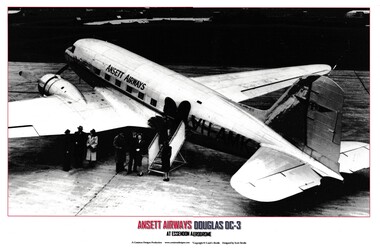 Photograph (item) - (SP) DC3 - Douglas Ansett Airlines Essendon Airport VH-AMK