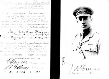 Photograph (item) - John Robertson Duigan AFC Certificate