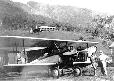 Photograph (item) - Les Holden and father with Waco T10 New Guinea