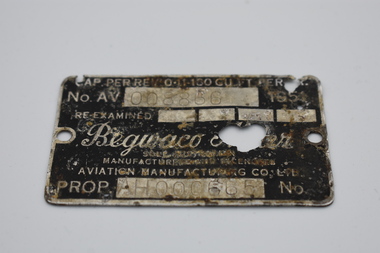 Plaque (item) - Propeller Identification Plate For Propeller AH000665