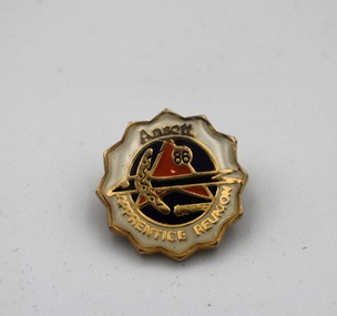 Badge (item) - Lapel Badge: Ansett Apprenticeship Reunion 1986