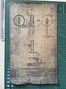 Drawing (Item) - 2x Copies of drawings  (as per photo), RAAF Tech Dept - blueprint drawings - Ear Phones for Fyling Helmet