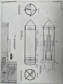 Drawing (Item) - Photocopy of drawing 1 of 3 only (as per photo) - missing packing instructions Sheets 2 & 3, RAAF Tech Dept - blueprint drawings - Assembley of Storpedette