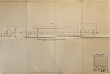 Drawing (item) - (SP) Drg No 289 RAAF Tech Dept - blueprint drawings - Tipping for Propeller, Circular Arc Aerofoils and Pendulum, Pitch & Track Tester (no stated associated aircraft given)