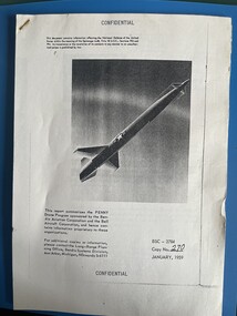 Document (item) - GAF Collection - included in blue folder with Turana - Australia's Naval Target Aircraft (reprint from Aircraft June, 1970), GAF Collection - Report on Bendix-Bell Penny 1C Powered Target Drone, Jan 1959