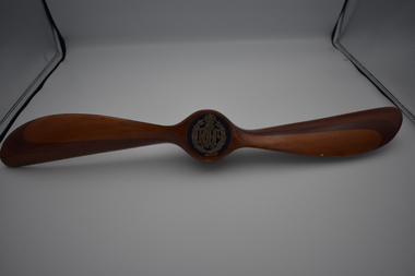 Souvenir (item) - Propeller Wooden With Mounted RAAF Cap Badge In Centre