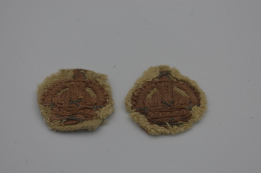 Badge (item) - Military Badge, King's Crown Rank Badge ,Khaki, Embroidered (Pair)