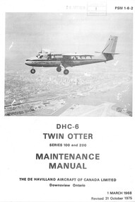 Manual (item) - (SP) De Havilland DHC6 Twin Otter Series 100 and 200 Maintenance Manual