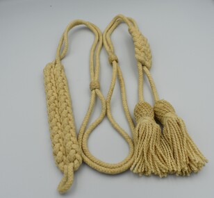 Uniform (item) - Breast Cord 7mm Off White With Two Tassels At End, Owned By B.D.Frary