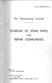 Manual (item) - (SP) RAAF Pub No 2 Vocabulary of stores Group A Section 46 Boomerang, Royal Australian Air Force Headquarters Vocabulary Section